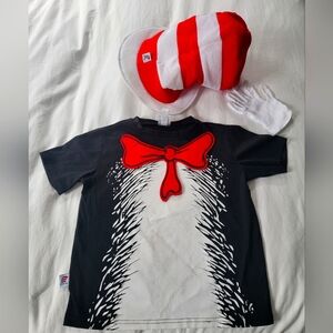 Child sz small/medium Dr Seuss Cat In The Hat T-Shirt and hat